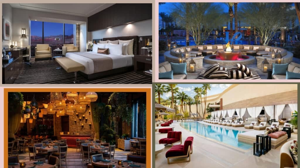         Description: A collection of las vegas hotels featuring vibrant resorts and luxurious accommodations.