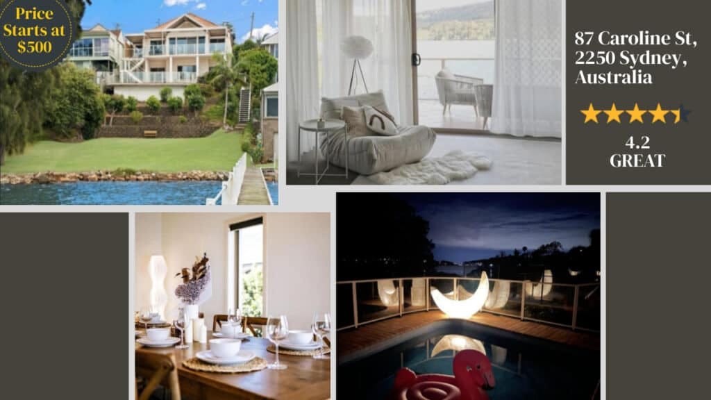 A collage of different images of a house in Sydney.