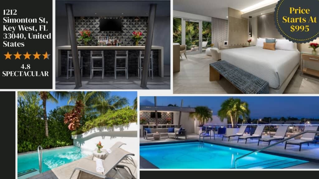 A collage of a Florida hotel room.