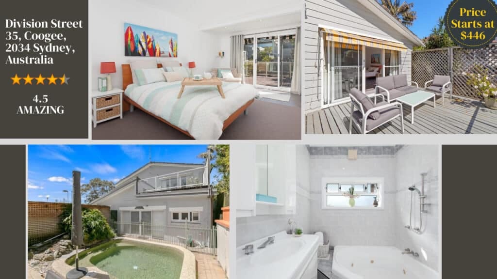 A collage of different rooms found in Sydney hotels.