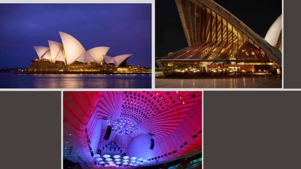 A collage of different Sydney hotels.