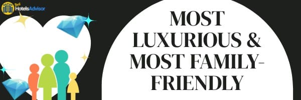 Banner highlighting "most luxurious & most family-friendly" accommodations in Egypt hotels as recommended by hotelsadvisor.