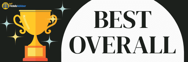 Image of a gold trophy cup with the words "Best Overall" in black text on a white background. The logo "HotelsAdvisor" is visible in the upper left corner, celebrating top Sri Lanka hotels.